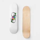 Skateboard Symbole d'infini avec Rose arc-en-ciel (Recto)