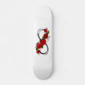 Skateboard Symbole d'infini avec roses rouges (Devant)