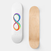 Skateboard Symbole d'infinité arc-en-ciel stratifié (Recto)