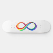 Skateboard Symbole d'infinité arc-en-ciel stratifié (Horz)