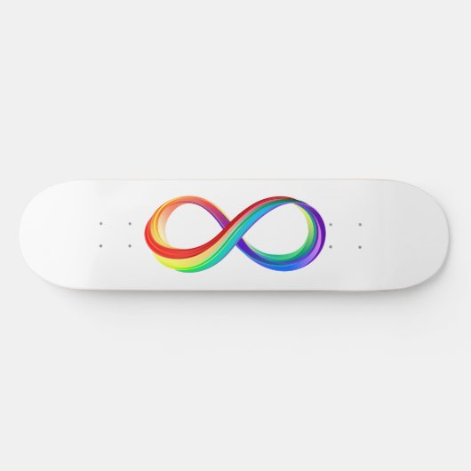Skateboard Symbole d'infinité arc-en-ciel stratifié (Horz)