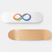 Skateboard Symbole d'infinité arc-en-ciel stratifié (Horz)