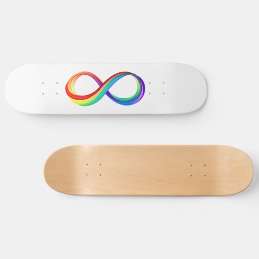 Skateboard Symbole d'infinité arc-en-ciel stratifié (Horz)