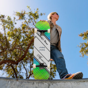 Skateboard Symbole du zodiaque Verseau Élément par K Yoncich