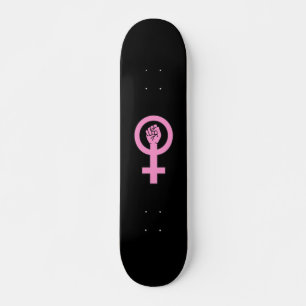 Skateboard Symbole féministe noir