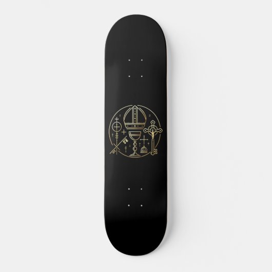 Skateboard Symbole heraldique du pape (Recto)