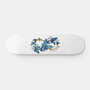 Skateboard Symbole infini de papillons Morpho bleus