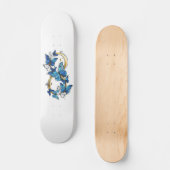 Skateboard Symbole infini de papillons Morpho bleus (Recto)