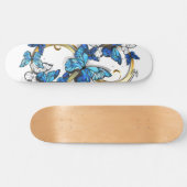 Skateboard Symbole Infini de Papillons Morpho Bleus (Horz)