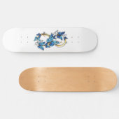 Skateboard Symbole infini de papillons Morpho bleus (Horz)