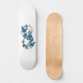 Skateboard Symbole infini de papillons Morpho bleus (Recto)