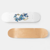 Skateboard Symbole infini de papillons Morpho bleus (Horz)