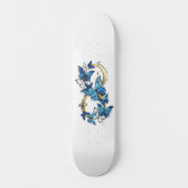 Skateboard Symbole infini de papillons Morpho bleus (Recto)