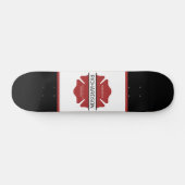 Skateboard Symbole logo rouge du pompier personnalisé (Horz)
