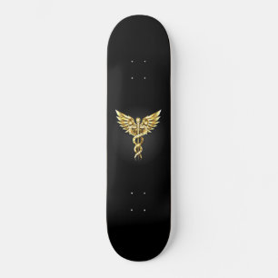 Skateboard Symbole Polygonal Or Caduceus