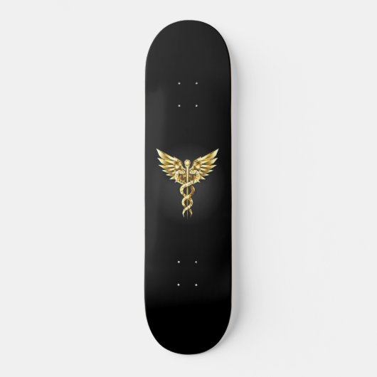 Skateboard Symbole Polygonal Or Caduceus (Recto)