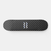 Skateboard Symbole Zodiaque d'argent Aquarius Style fibre de (Horz)