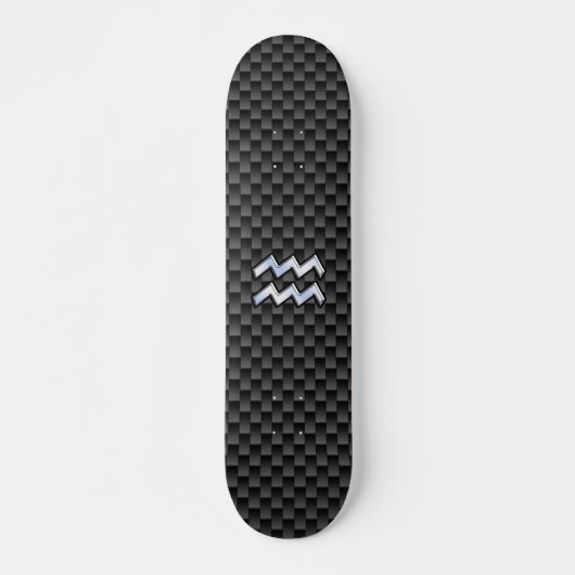 Skateboard Symbole Zodiaque d'argent Aquarius Style fibre de (Devant)