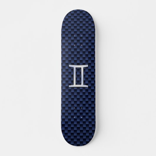 Skateboard SYMBOLE Zodiaque Gemini Marine Bleu Fibre de carbo (Devant)