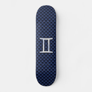 Skateboard SYMBOLE Zodiaque Gemini Marine Bleu Fibre de carbo