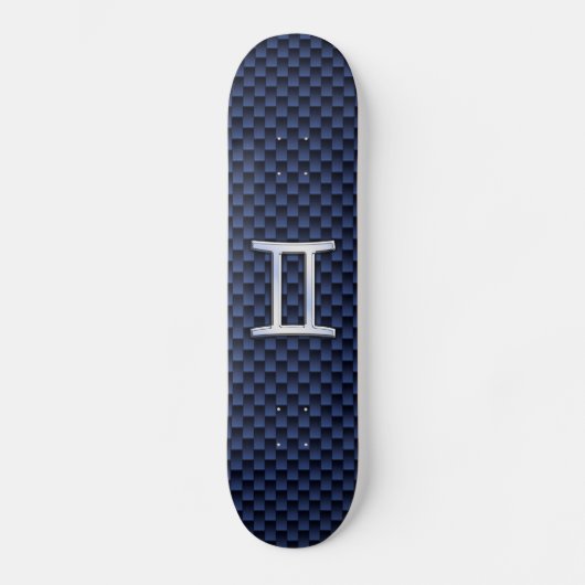 Skateboard SYMBOLE Zodiaque Gemini Marine Bleu Fibre de carbo (Recto)