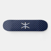 Skateboard Symbole zodiaque Pisces sur l'impression en fibre (Horz)