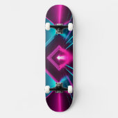 Skateboard Synthwave Glowing Pyramid Tunnel Neon Sci-Fi (Recto)