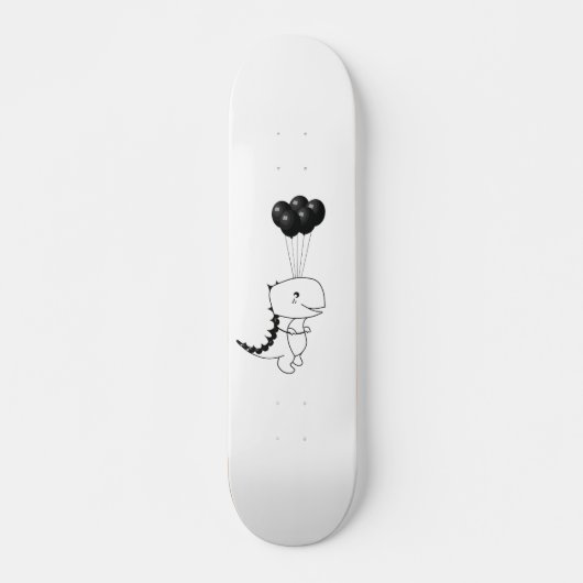 Skateboard T-Rex Volant Avec Ballons Noirs (Devant)