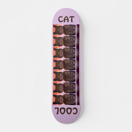 Skateboard Tabby Cat Purple (Devant)