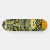 Skateboard Tabby gris rayé minimaliste (Horz)