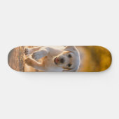 Skateboard Tabla de Skate Cachorro Blanco Corriendo (Horz)