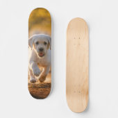 Skateboard Tabla de Skate Cachorro Blanco Corriendo (Recto)