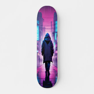 Skateboard Tabla de Skate Figura de Espalda Encapuchada