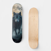 Skateboard Tabla de Skate Lobo Feroz con luna llena (Recto)