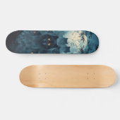 Skateboard Tabla de Skate Lobos en un Bosque Nocturno (Horz)