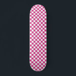 Skateboard Tableau de bord À damiers Motif rose des années 90<br><div class="desc">Pink À damiers Motif Retro 90s Checkerboard Skateboard</div>
