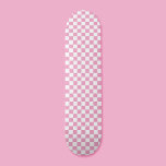 Skateboard Tableau de bord À damiers Motif rose des années 90<br><div class="desc">Tableau de bord Turquoise À damiers Motif Retro 90s</div>