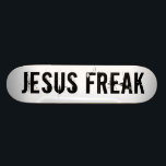 Skateboard Tableau de bord blanc de Jesus Freak<br><div class="desc">Écrasez-le et montrez votre amour pour votre Seigneur et Sauveur en même temps!  Ce forum est une excellente façon de commencer des conversations sur Dieu avec d'autres personnes que vous pourriez rencontrer.  Debout le Seigneur !  Vous pouvez customiser le type de police et la couleur de police.</div>