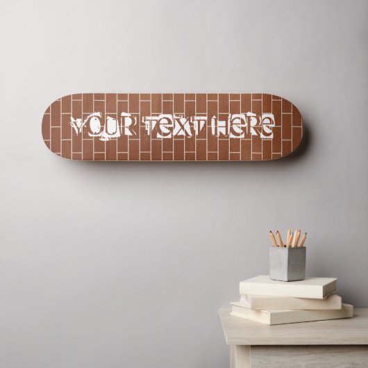 Skateboard Tableau de bord de briques de texte personnalisé (Art mural (Horz))
