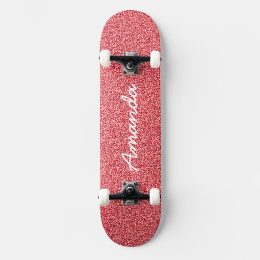 Skateboard Tableau de bord de Parties scintillant rose person (Recto)