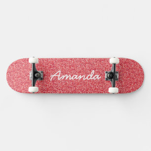 Skateboard Tableau de bord de Parties scintillant rose person