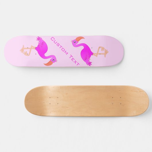 Skateboard Tableau de bord de texte personnalisé - Flamants r (Horz)