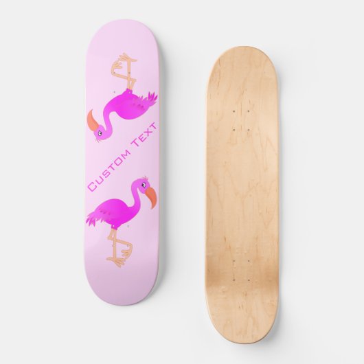 Skateboard Tableau de bord de texte personnalisé - Flamants r (Recto)