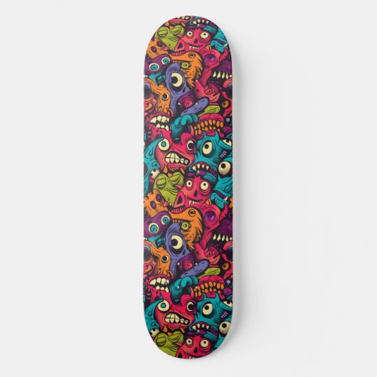 Skateboard Tableau de bord des monstres de dessin cool (Recto)