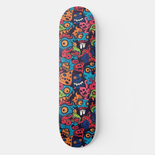 Skateboard Tableau de bord des monstres de dessin cool (Recto)