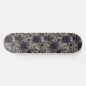 Skateboard Tableau de bord gothique noir violet Roses et arai (Horz)