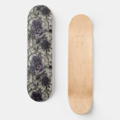 Skateboard Tableau de bord gothique noir violet Roses et arai (Recto)
