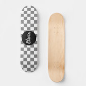 Skateboard Tableau de bord gris et blanc du nom personnalisé (Recto)
