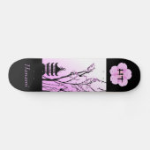 Skateboard Tableau de bord monographique japonais en fleurs d (Horz)