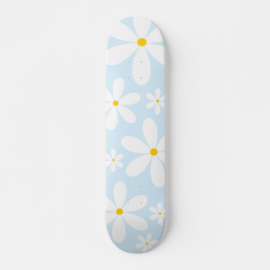 Skateboard Tableau de bord Motif Blue Daisy (Devant)